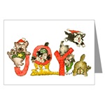 Greeting Christmas Card  of cute pictures of kittens cats Joy Cartoon